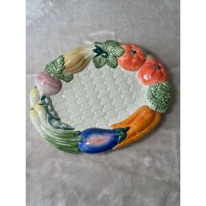 Fitz & Floyd Kitchen 1991 Harvest Canape Serving Tray‎ Vegetables